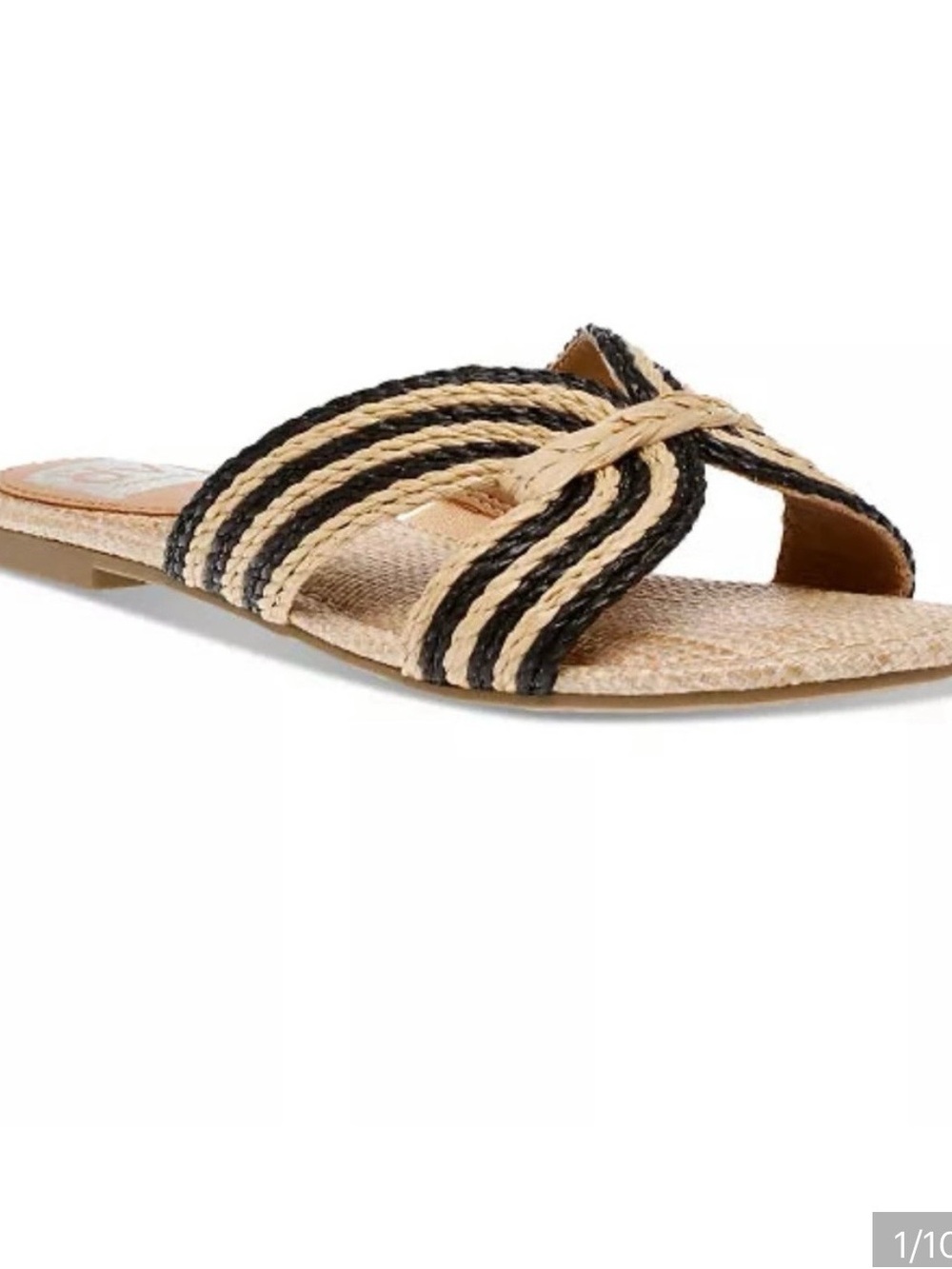 Dolce Vita/ Woven Braided Slide Sandals in Beige and Black